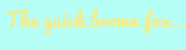 Image with Font Color FCEB7C and Background Color B6FFF7